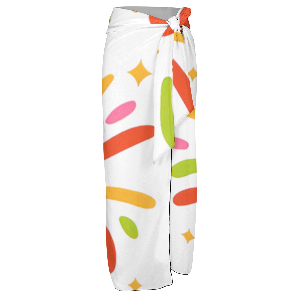 Playful Beach Sarong with Pink, Orange & Green Geometric Motif