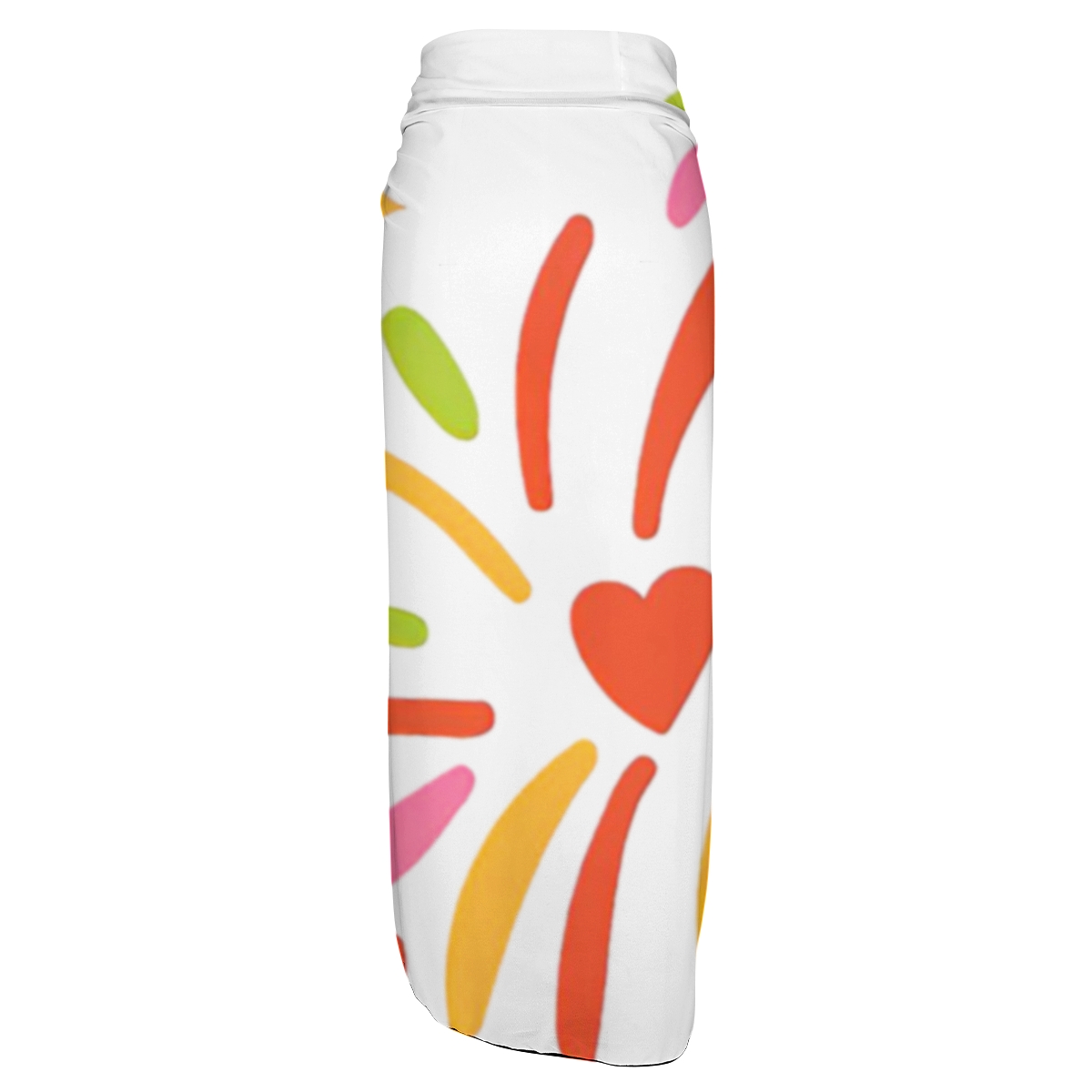 Playful Beach Sarong with Pink, Orange & Green Geometric Motif