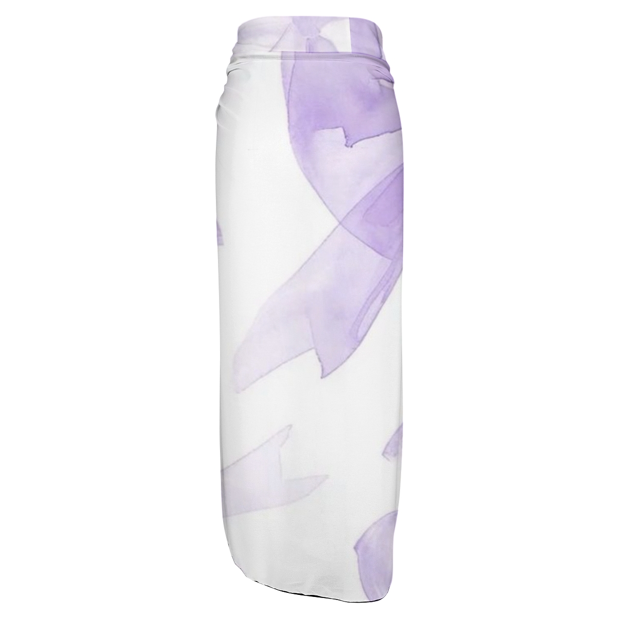 Women’s Sheer Wrap Skirt with Watercolor Floral Print and Tie Waist