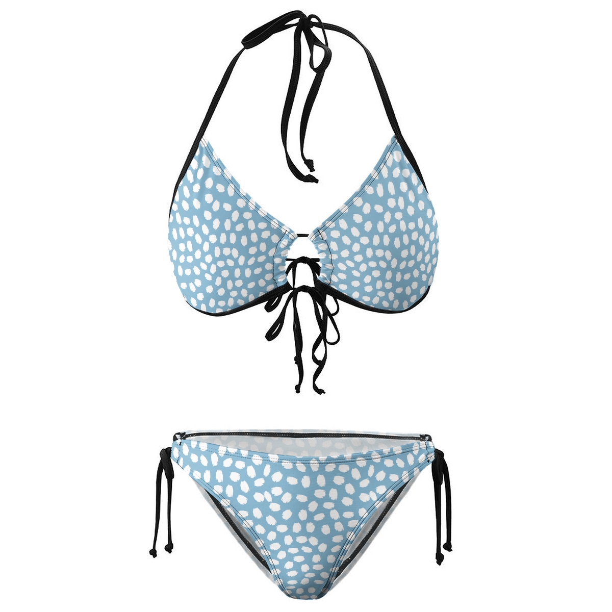 Women's Two-Piece Bikini with Classic Polka Print and Sleek Silhouette