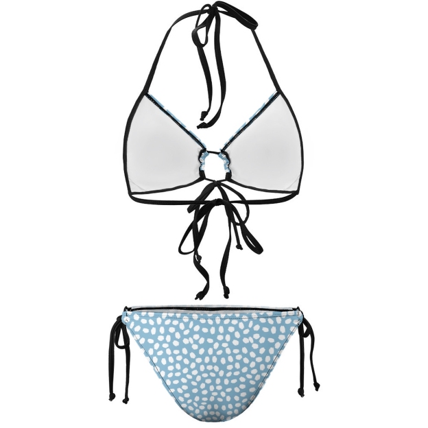 Women's Two-Piece Bikini with Classic Polka Print and Sleek Silhouette
