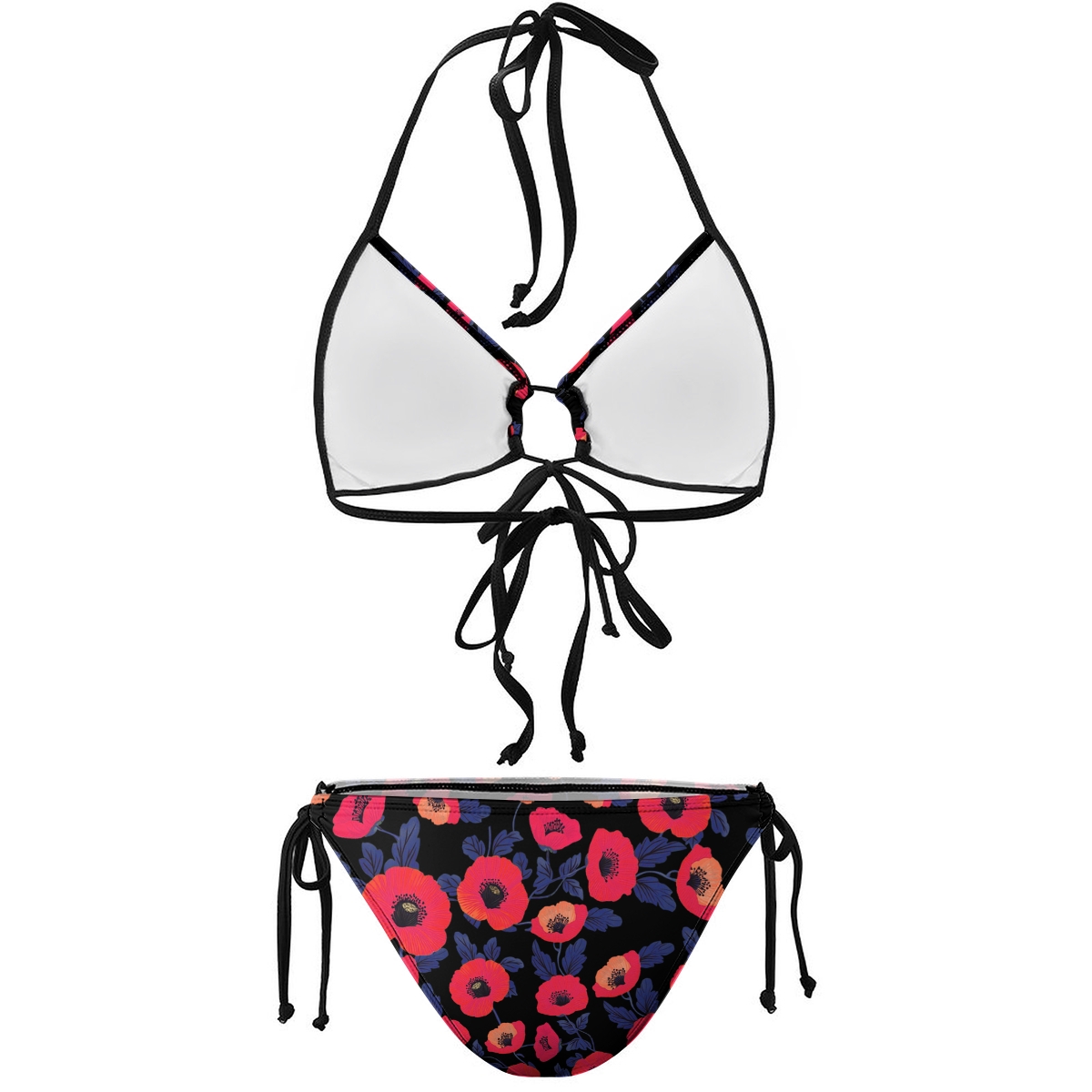 Women's Halter Bikini with Bold Floral Pattern and Resort Feel
