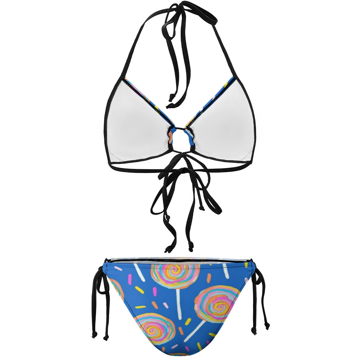 Candy-Inspired Bikini with Star Accents and Playful Vibes