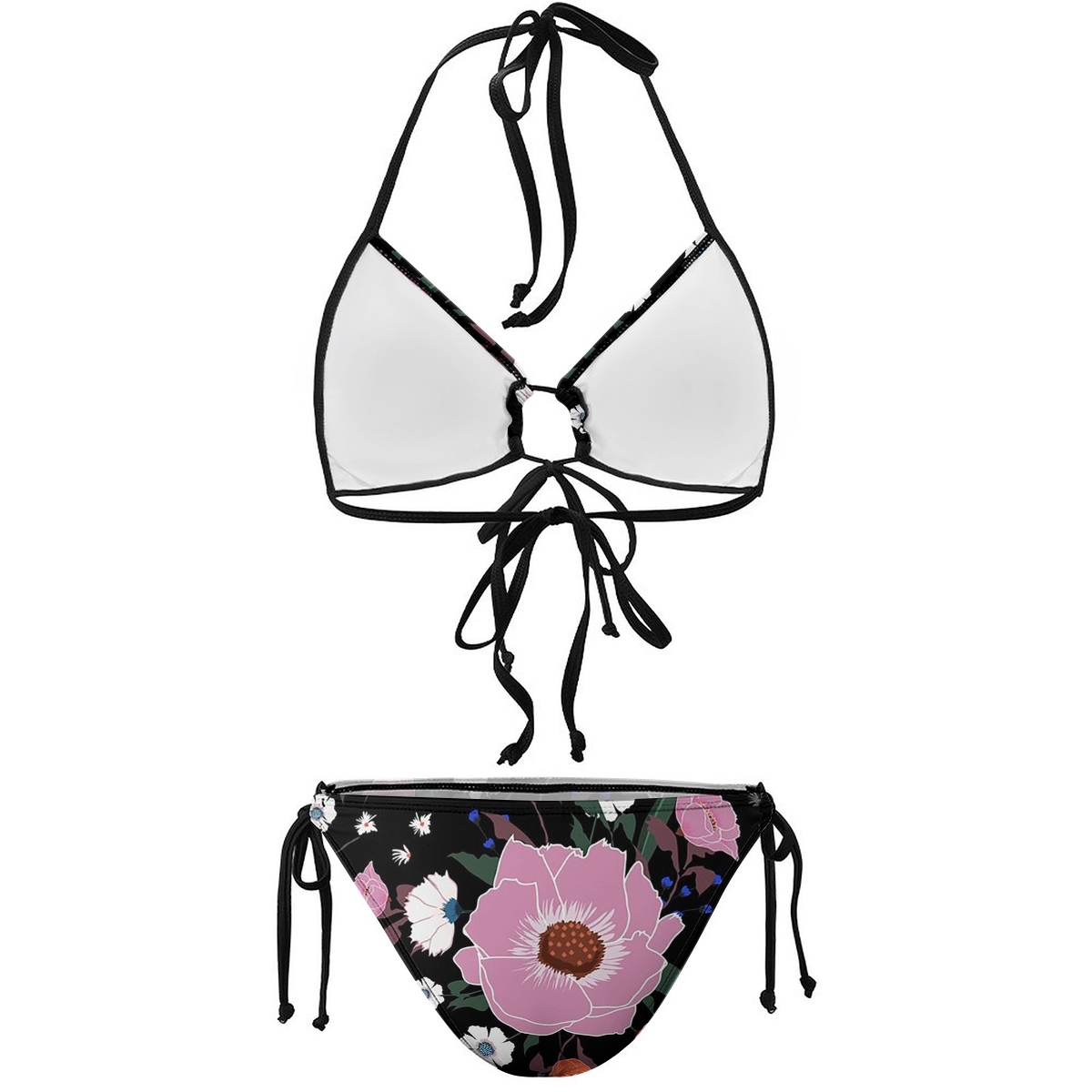 Women's Floral Print Bikini Set Halter Tie Two Piece Swimsuit Beachwear