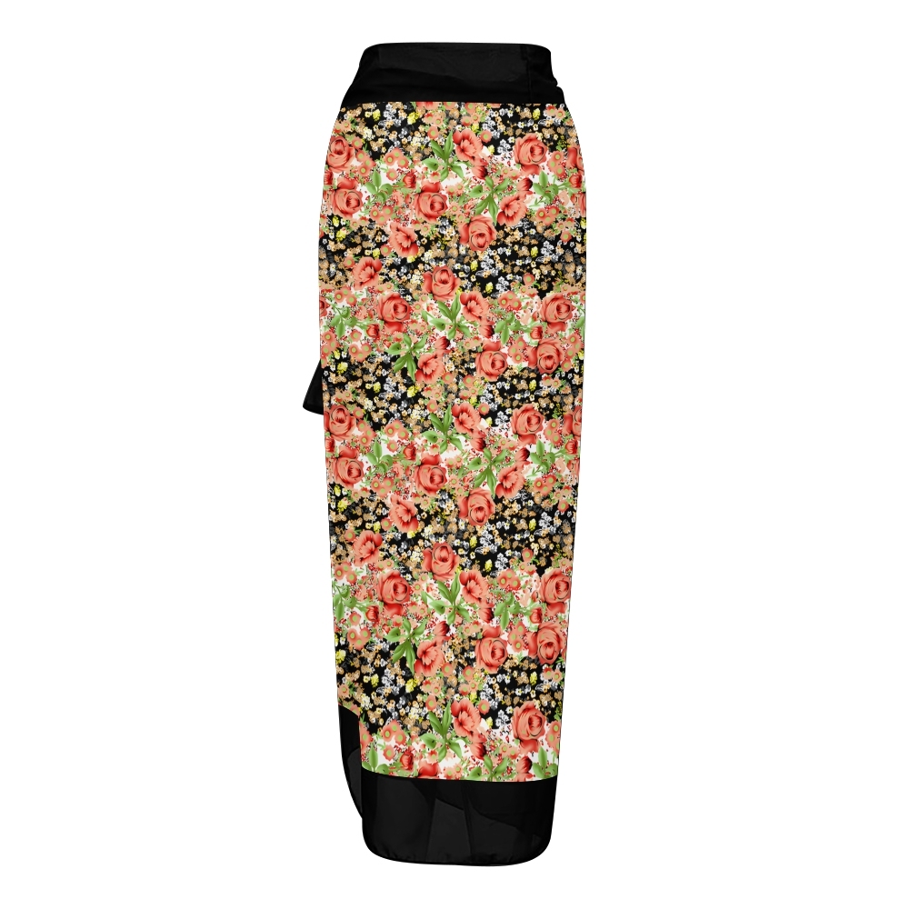 Tropical Floral One Piece Swimsuit Set Wite Coordinated High Waist Skirt