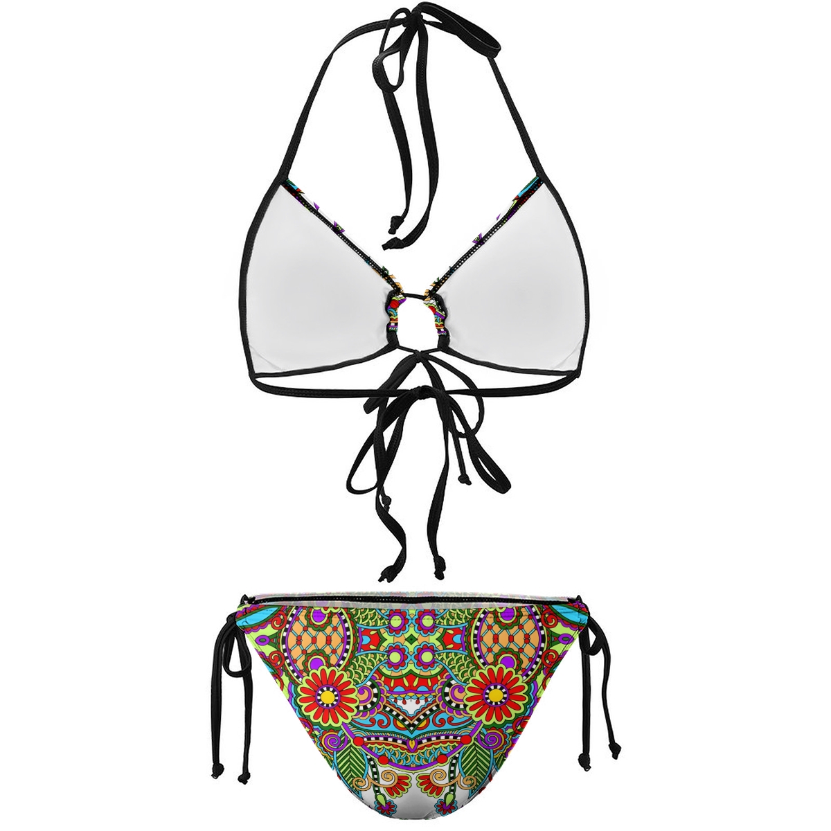 Women's Paisley Print One Piece Swimsuit with Matching Wrap Skirt Set