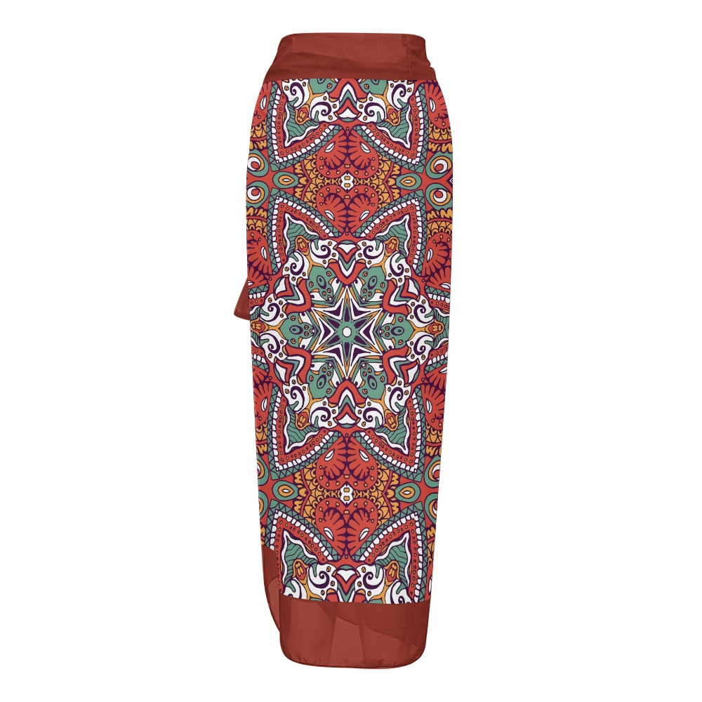 Women's Bohemian One Piece Swimsuit set with Printed Beach Skirt