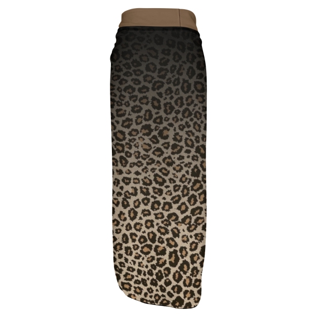 Women's Leopard Print Deep V-Neck One-Piece Swimsuit with Tie Shoulder Straps and Matching Skirt Set