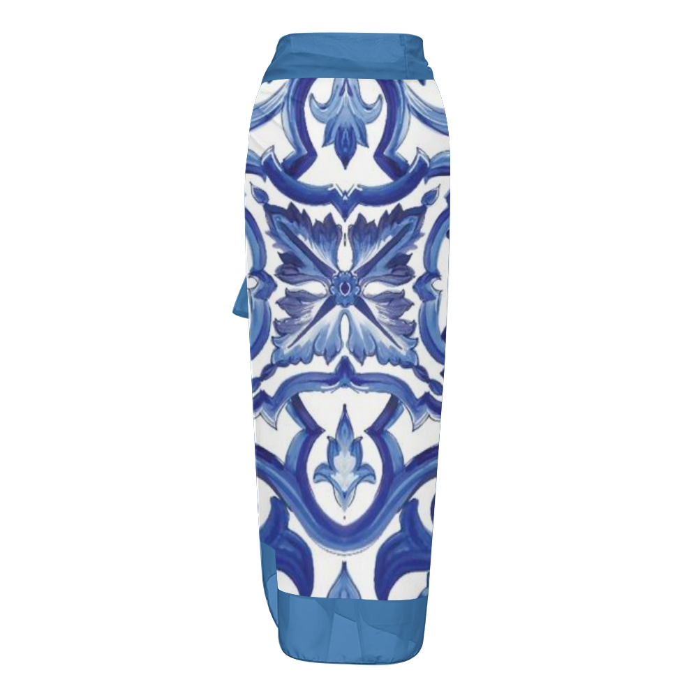 Women's Baroque Print One Piece Swimsuit with Matching Sarong Skirt