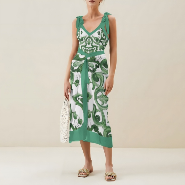 Women's Baroque Print One Piece Swimsuit with Matching Sarong Skirt