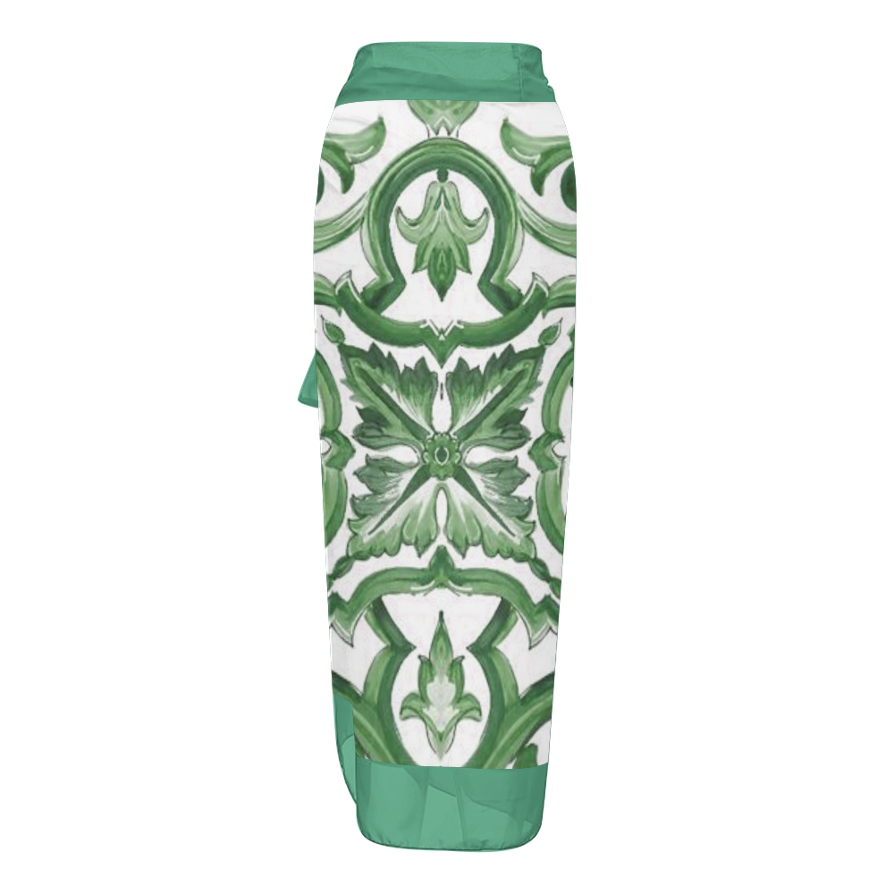 Women's Baroque Print One Piece Swimsuit with Matching Sarong Skirt