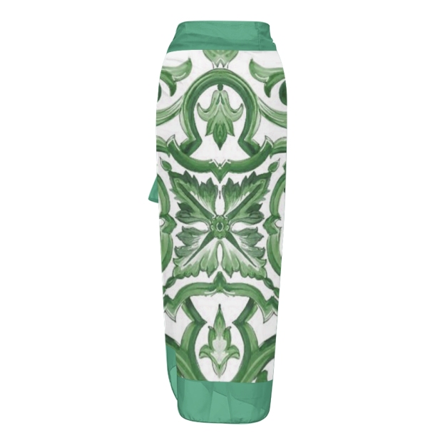 Women's Baroque Print One Piece Swimsuit with Matching Sarong Skirt