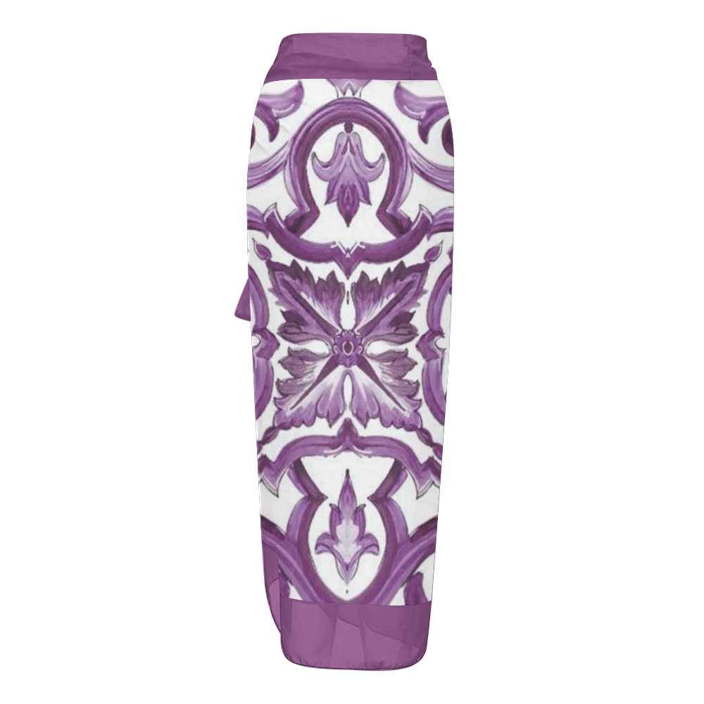 Women's Baroque Print One Piece Swimsuit with Matching Sarong Skirt