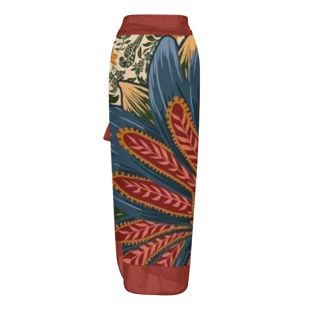 Women's Floral Print One Piece Swimsuit with Matching Sarong Skirt