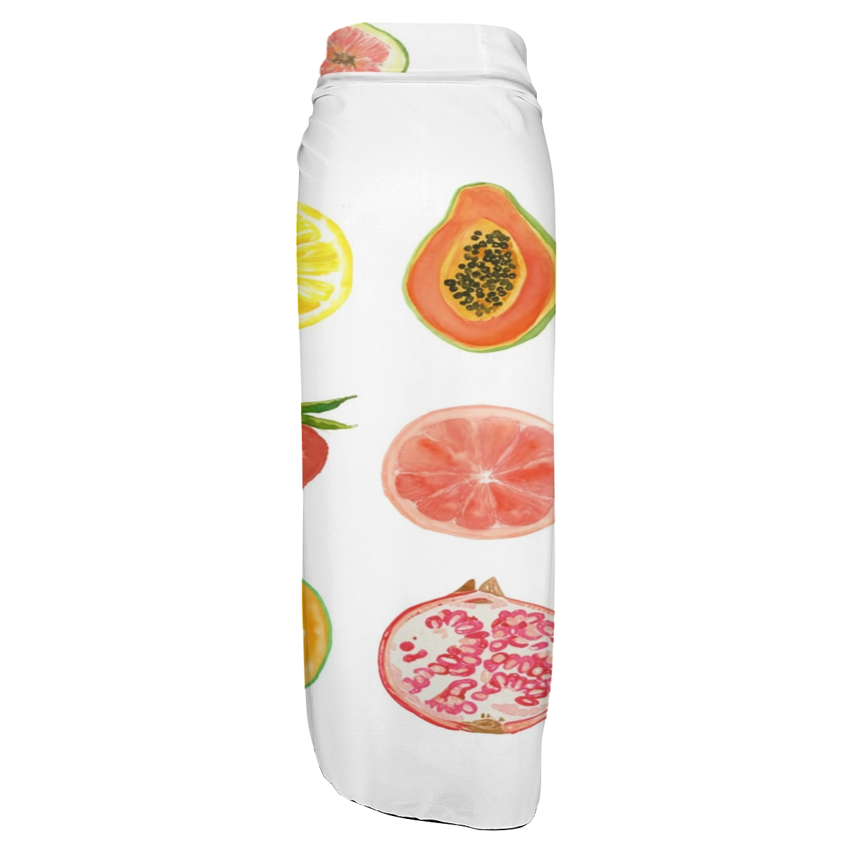 Women’s Fruit Print One Piece Swimsuit and Wrap Skirt Set for Beachwear