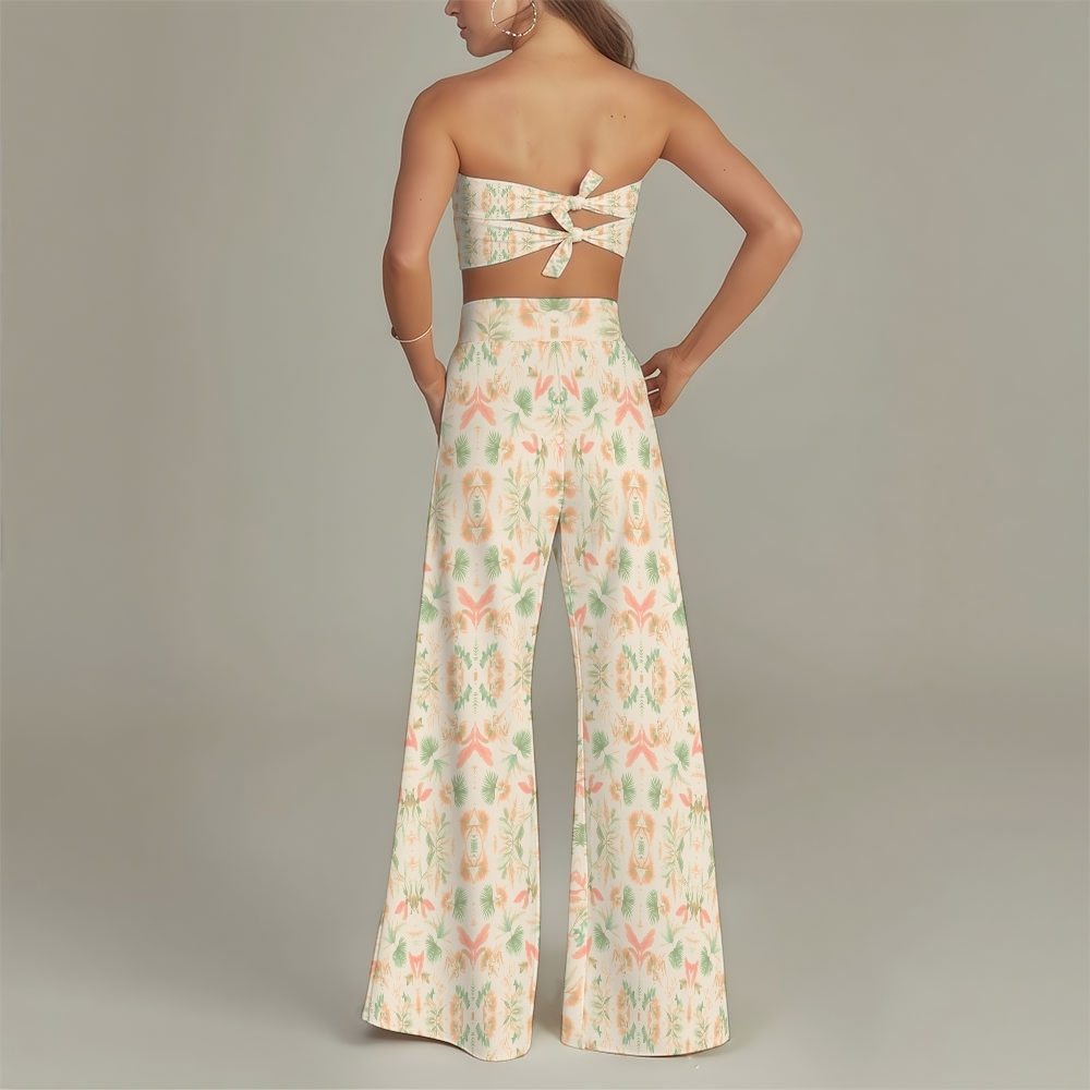 Tropical Bikini Set with Swim Shorts and Beach Pants – 3-Piece Summer Swimwear for Women