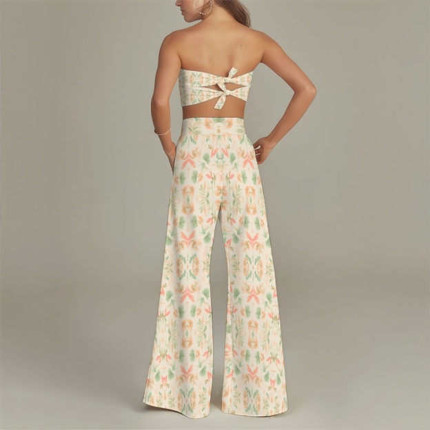 Tropical Bikini Set with Swim Shorts and Beach Pants – 3-Piece Summer Swimwear for Women