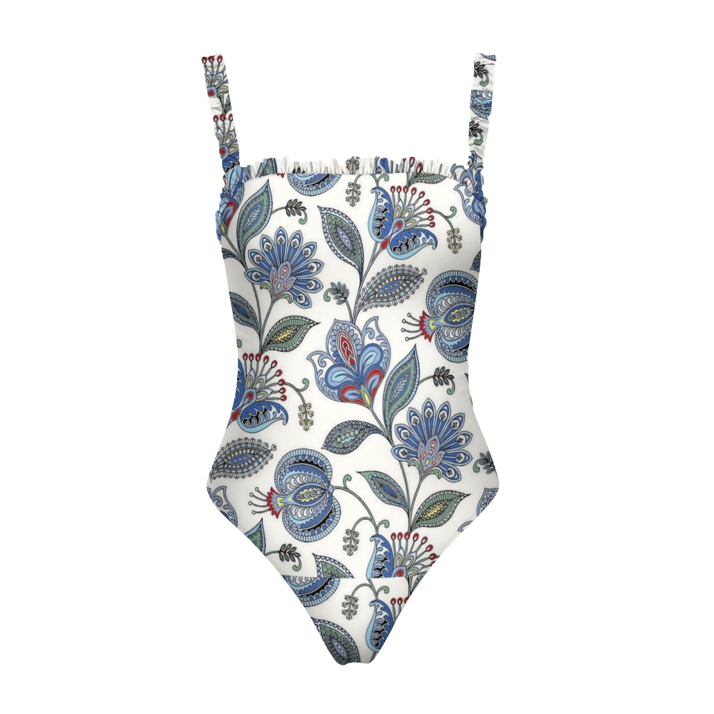 Women's Paisley One Piece Swimsuit Elegant Printed Monokini Beachwear