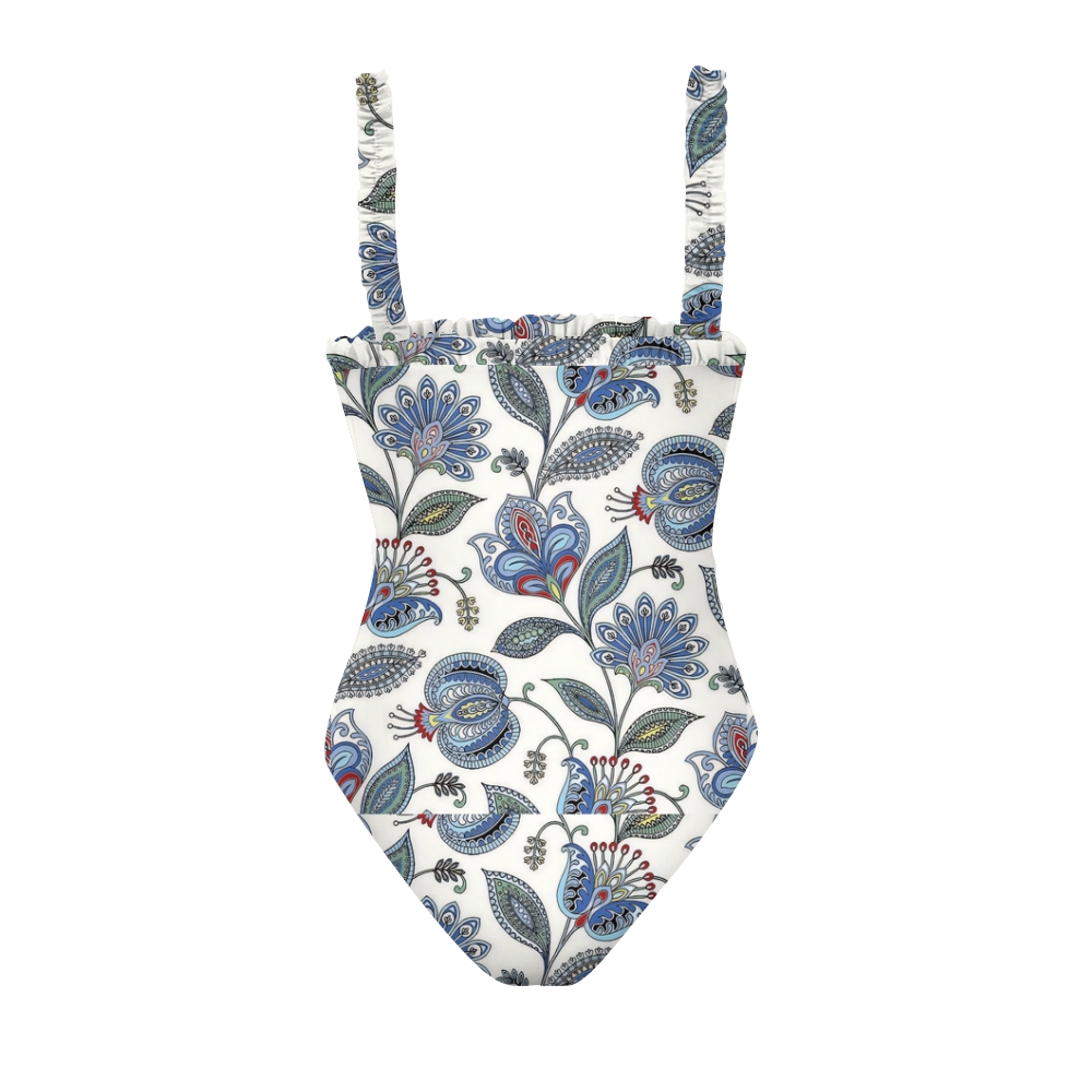 Women's Paisley One Piece Swimsuit Elegant Printed Monokini Beachwear