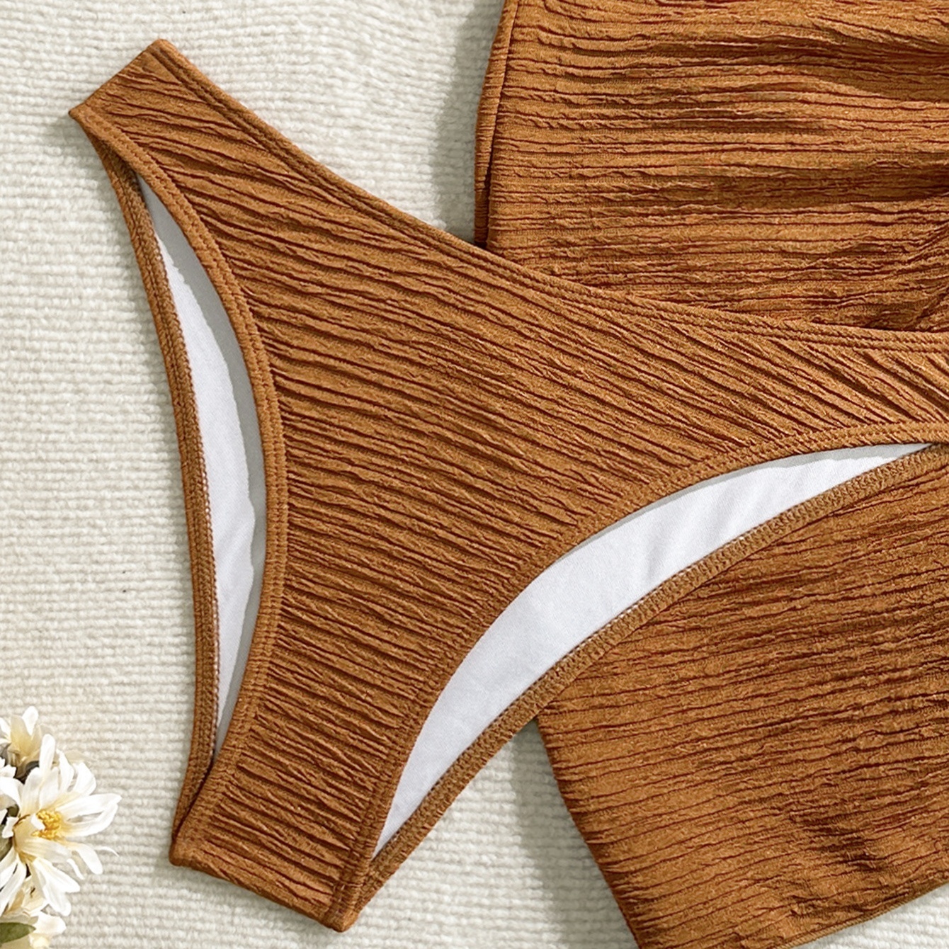 Three-piece Bikini Set with Starfish Accent and Wrap Skirt