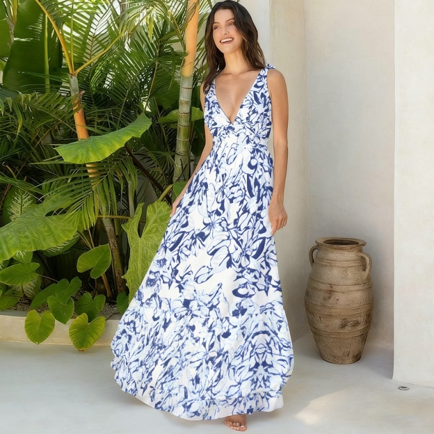 Botanical Print One Piece Swimsuit and Coordinated Maxi Skirt