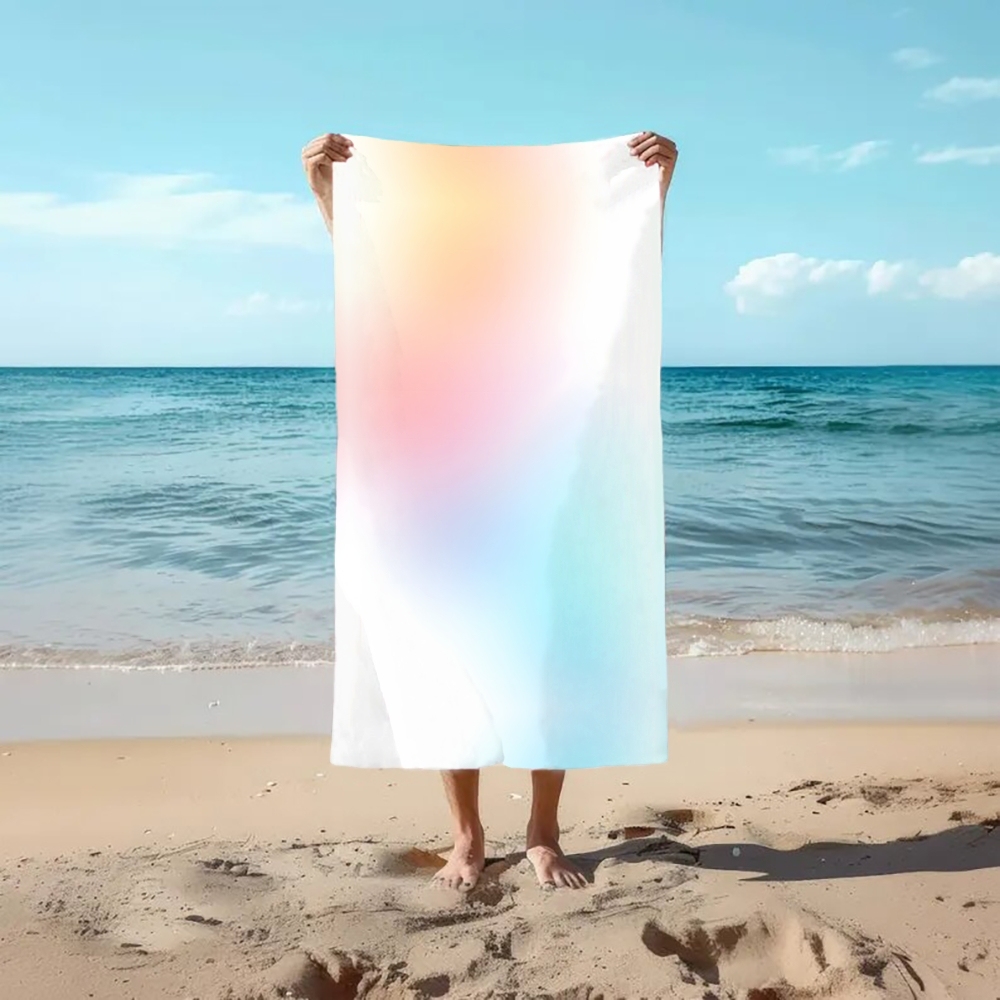 Multicolor Gradient Beach Towel with Smooth Color Transition
