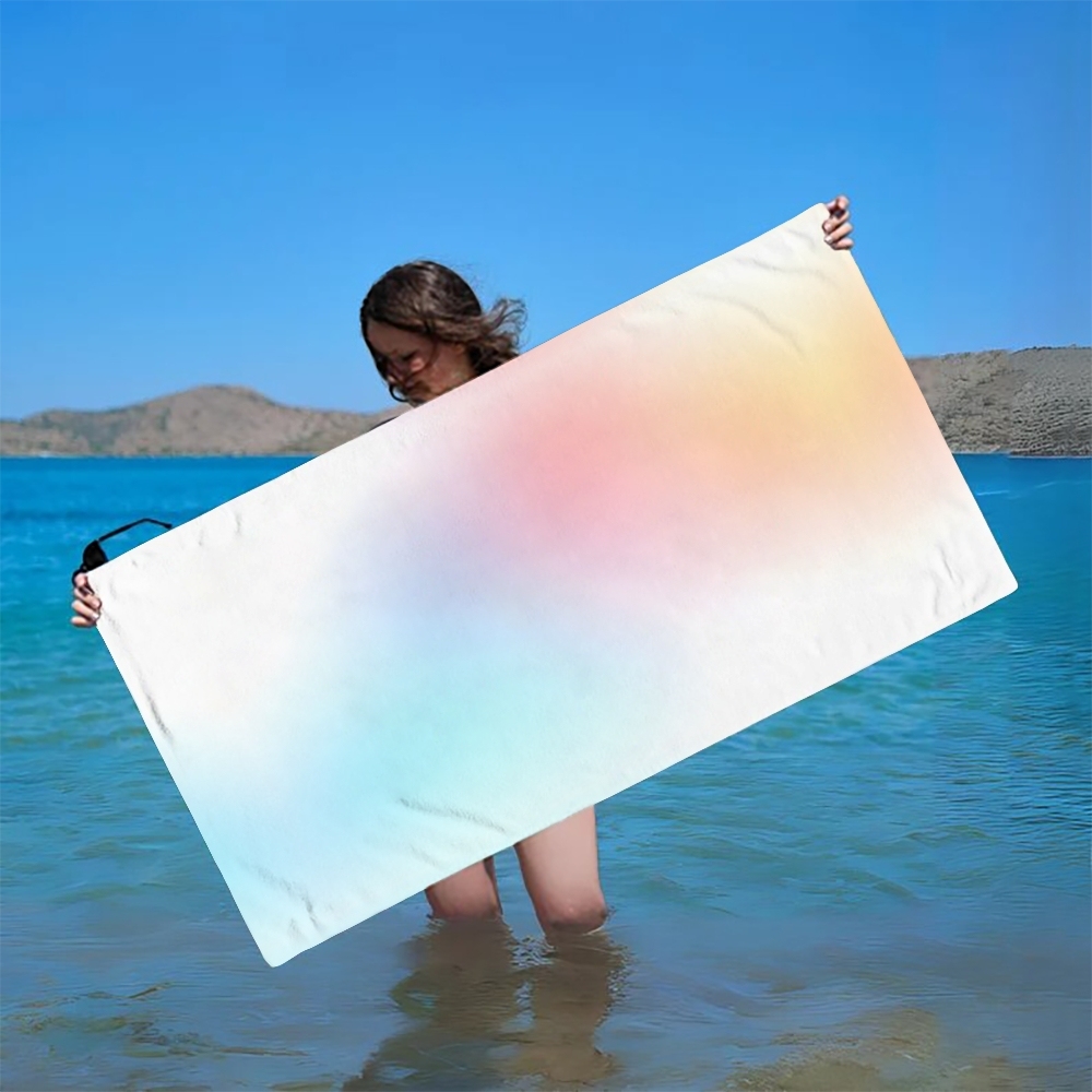 Multicolor Gradient Beach Towel with Smooth Color Transition