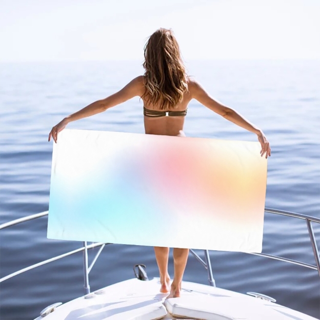 Multicolor Gradient Beach Towel with Smooth Color Transition