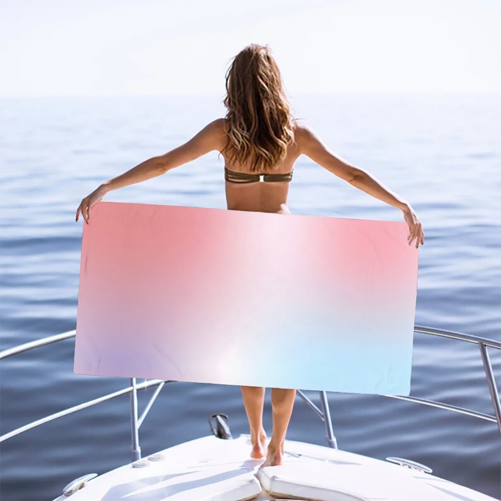 Multicolor Gradient Beach Towel with Soft Ombre Transition