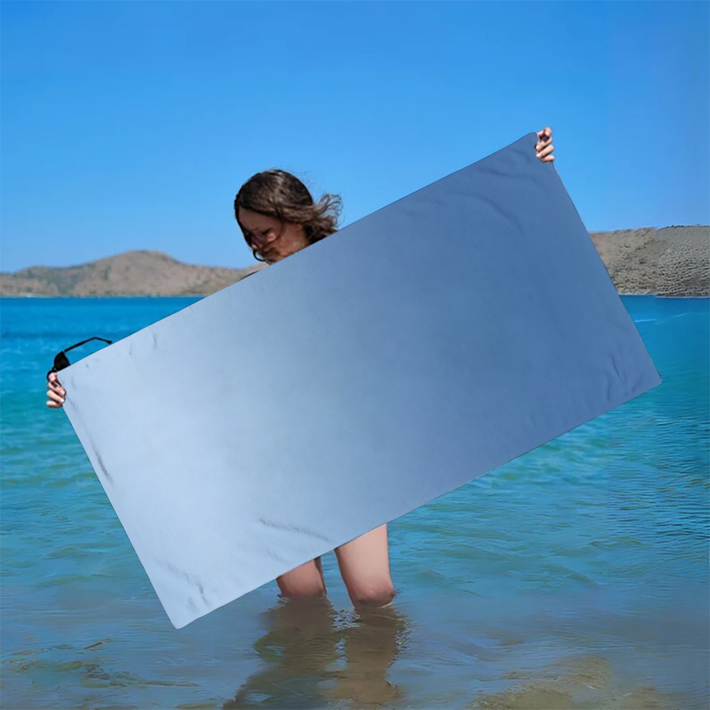 Gradient Blue Beach Towel with Ombre Color Transition