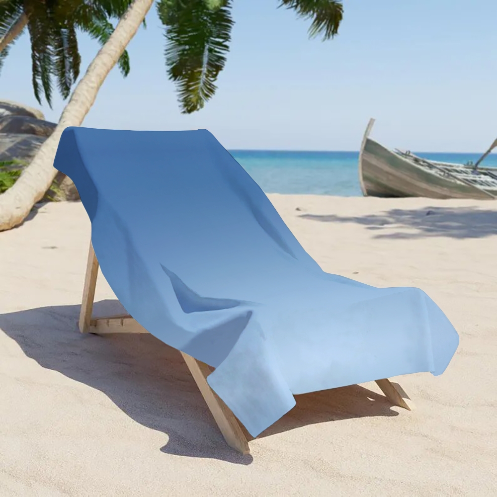 Gradient Blue Beach Towel with Ombre Color Transition