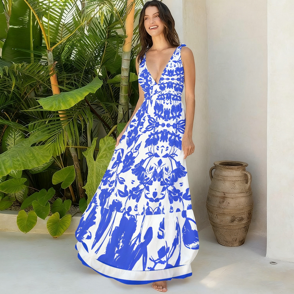 Women's Wild Blossom One-Piece Swimsuit and Matching Maxi Skirt