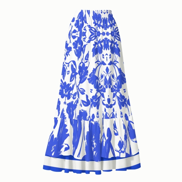 Women's Wild Blossom One-Piece Swimsuit and Matching Maxi Skirt