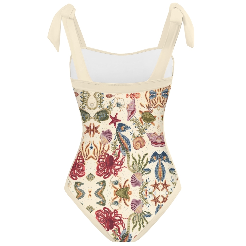 Women's Marine Life Pattern One-Piece Swimsuit
