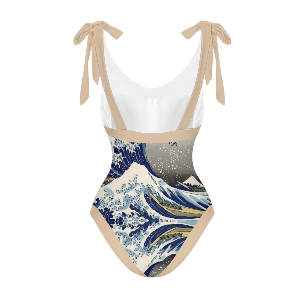 Women's The Great Wave off Kanagawa One-Piece Swimsuit and Matching Maxi Skirt