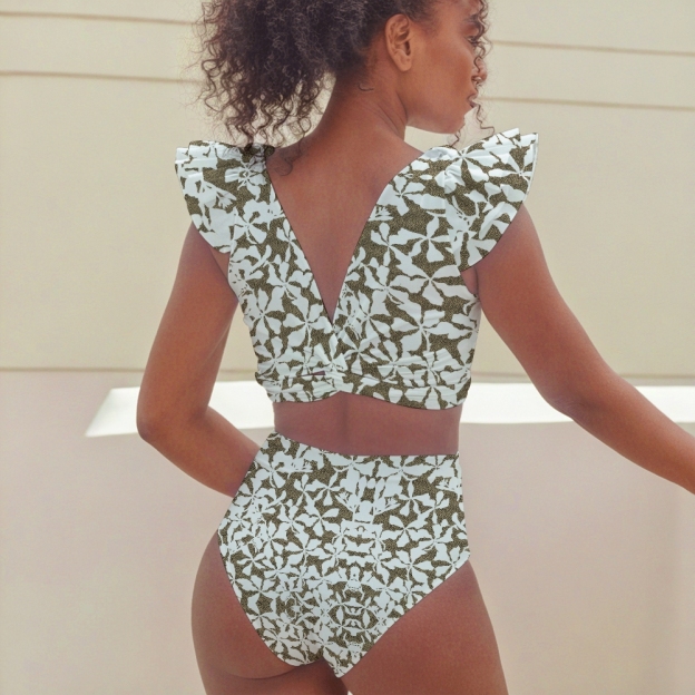 Women's Mid Waist Bikini Bottom Oasis Two-Piece Swimsuit