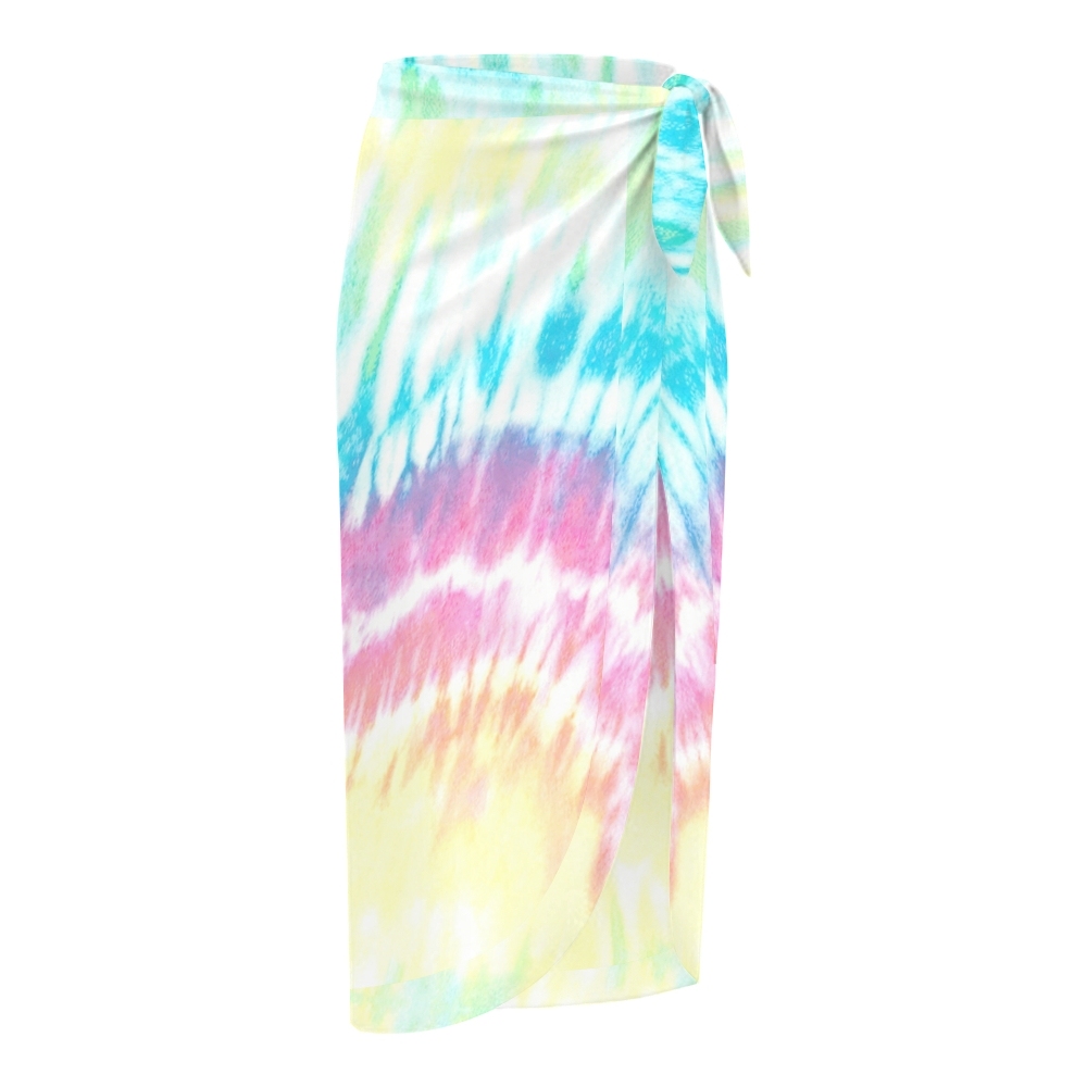 Women's Tie Dye Rainbow One-Piece Swimsuit with Skirt
