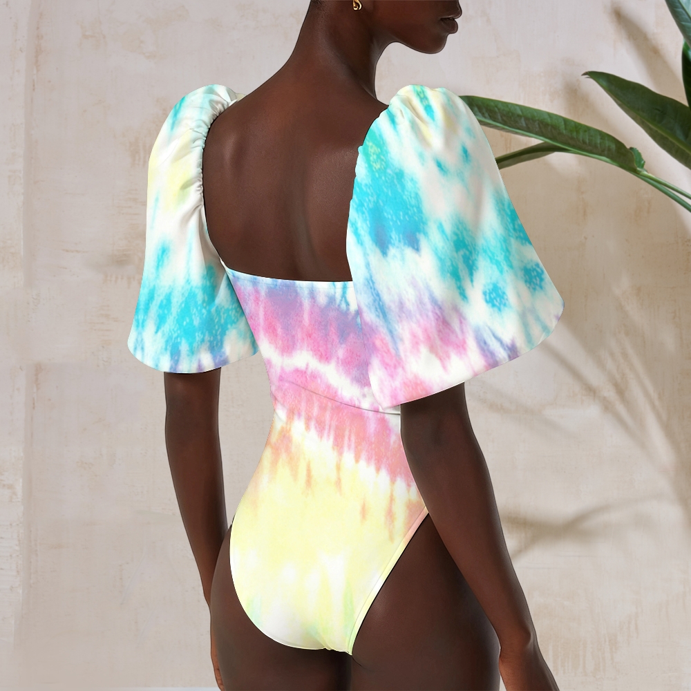 Women's Tie Dye Rainbow One-Piece Swimsuit