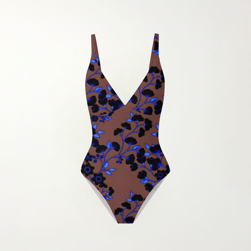 Women's Nocturne Bloom Plunging V-Back One-Piece Swimsuit
