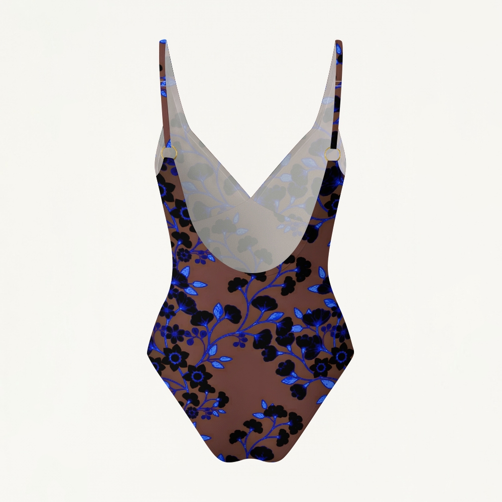Women's Nocturne Bloom Plunging V-Back One-Piece Swimsuit
