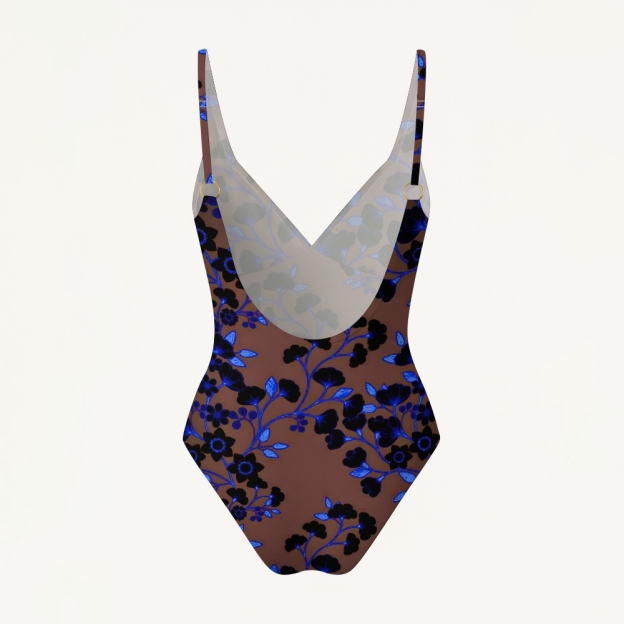 Women's Nocturne Bloom Plunging V-Back One-Piece Swimsuit