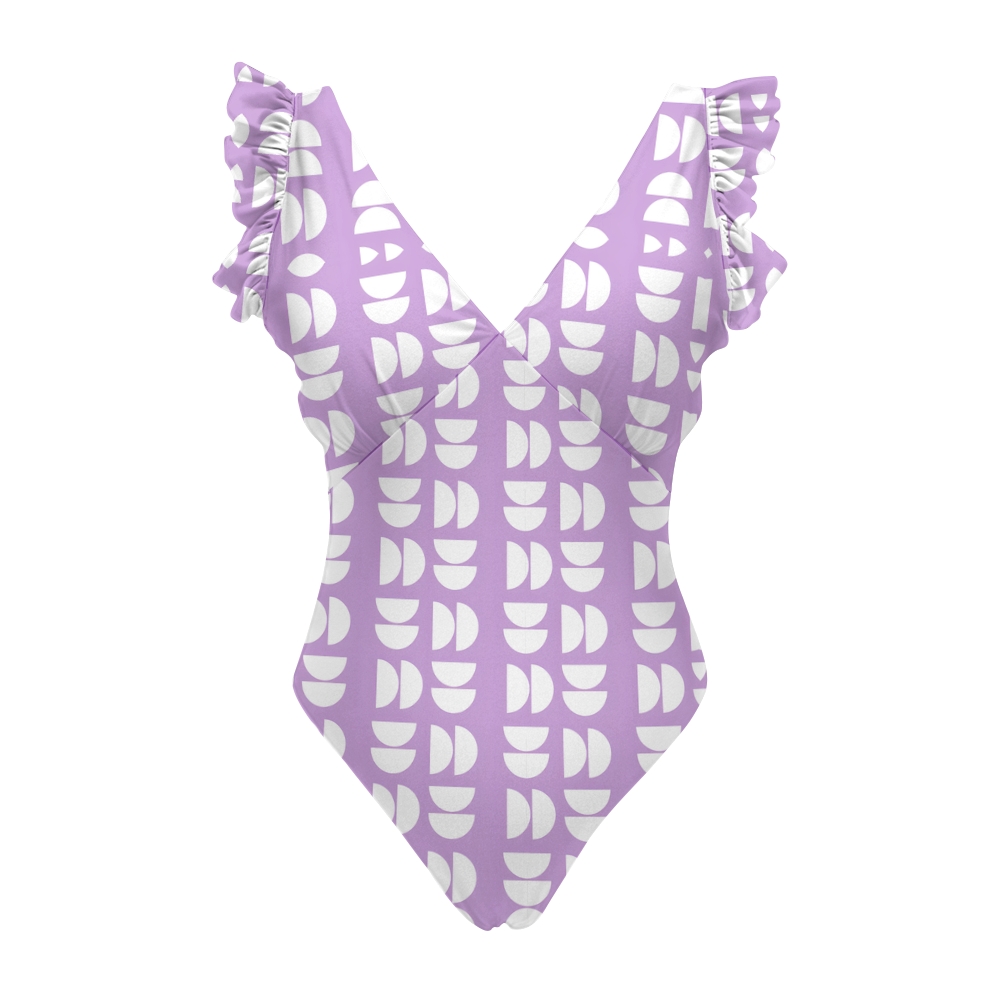 Women's Waxing Crescent Print One-Piece Swimsuit