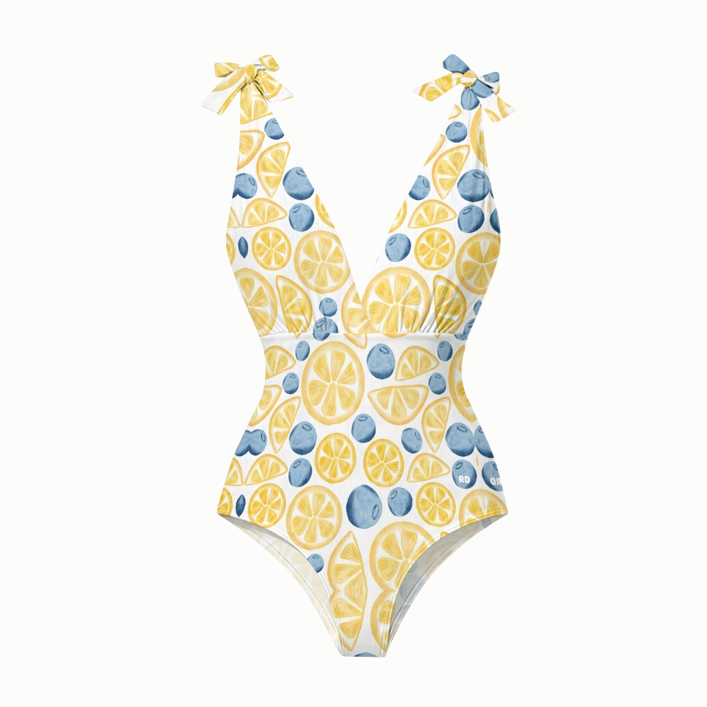 Women's Citrus Breeze One-Piece Swimsuit with Skirt