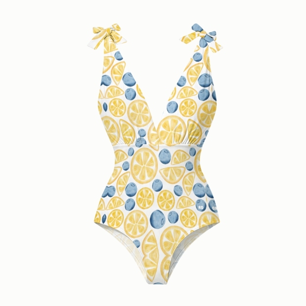 Women's Citrus Breeze One-Piece Swimsuit with Skirt