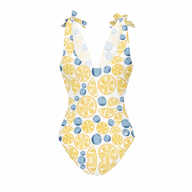 Women's Citrus Breeze One-Piece Swimsuit with Skirt