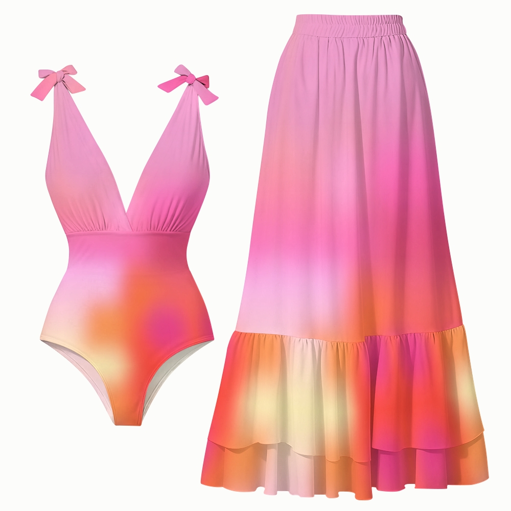 Women's Blush Flow One-Piece Swimsuit with Skirt