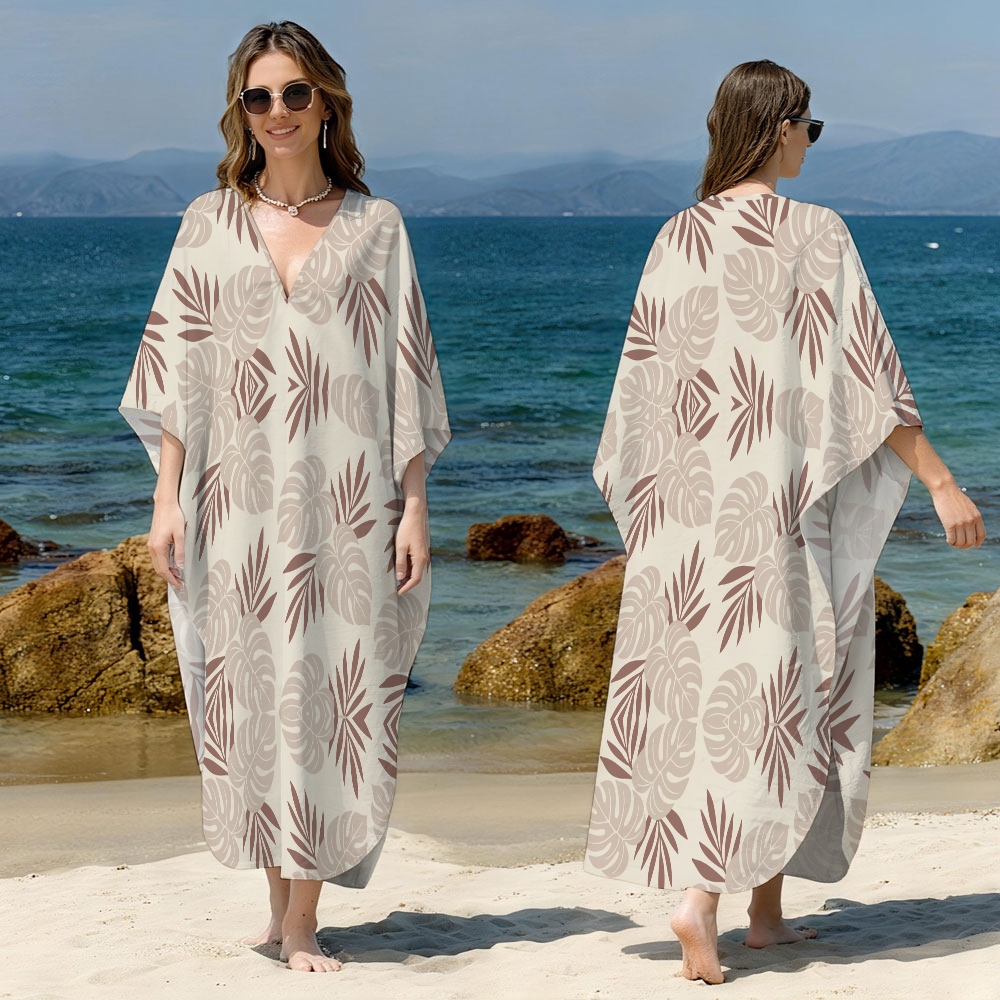 Monstera Leaf Kaftan Cover-up