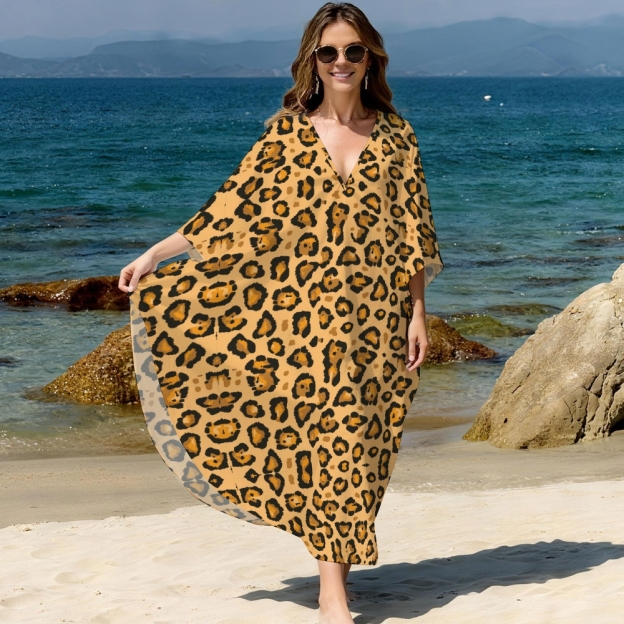 Leopard Kaftan Cover-up