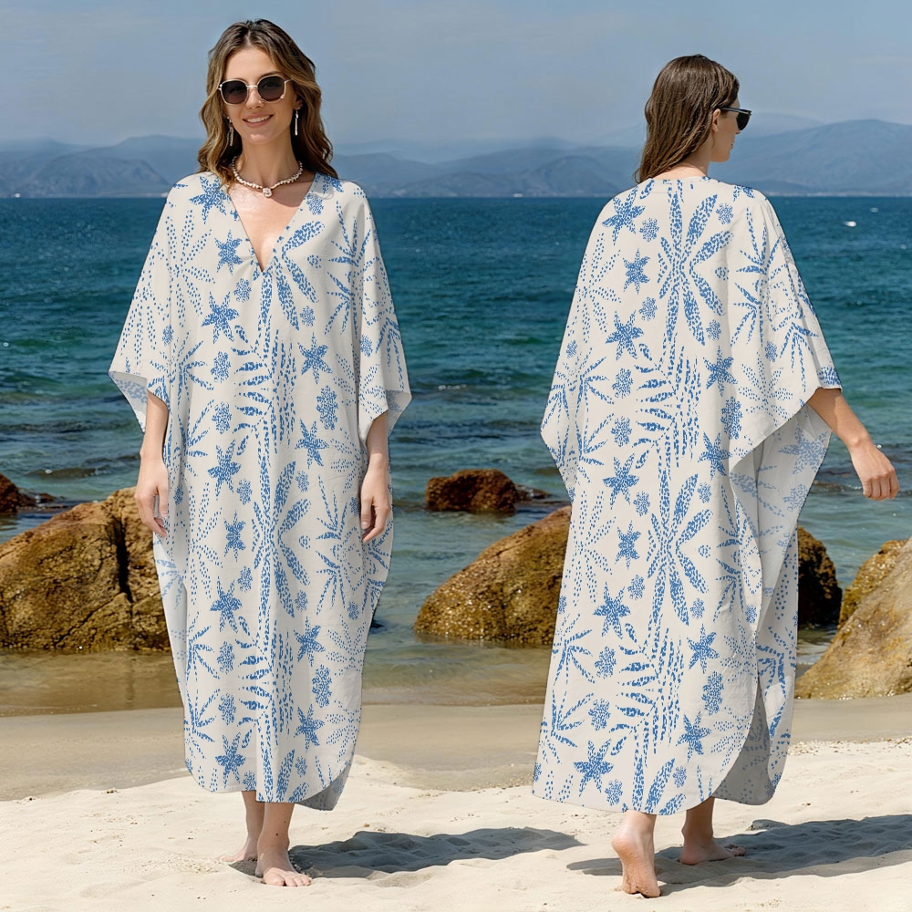 Starfish and Coral Kaftan Cover-up