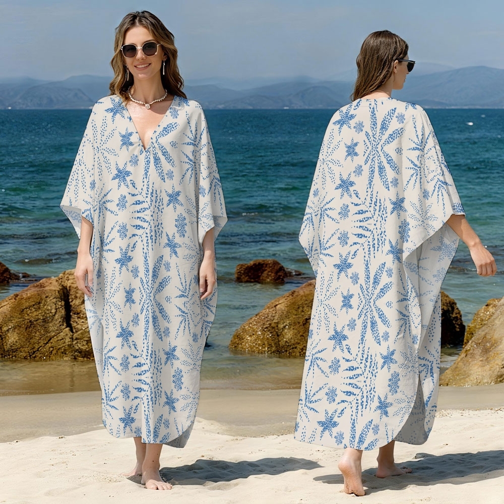 Starfish and Coral Kaftan Cover-up